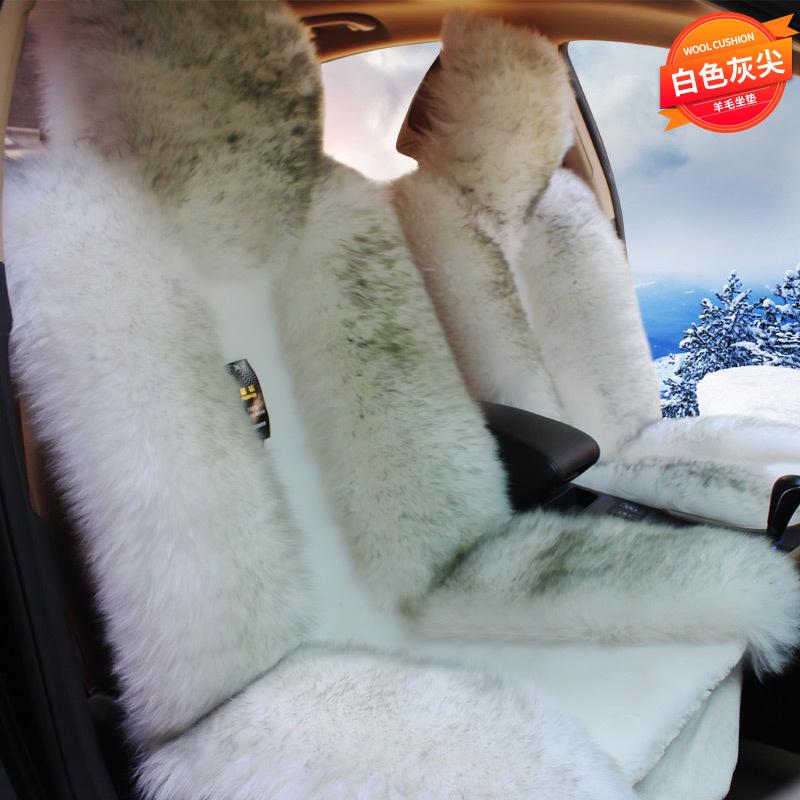 Cuscino Universale per Sedile Auto in Lana e Peluche Invernali - Antiscivolo, Caldo, Coprisedile Lunga Pila per Sedile del Conducente