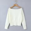 Women's Sexy Off-the-Shoulder Slimming Knit Sweater – Versatile Solid Color Cold Shoulder Top