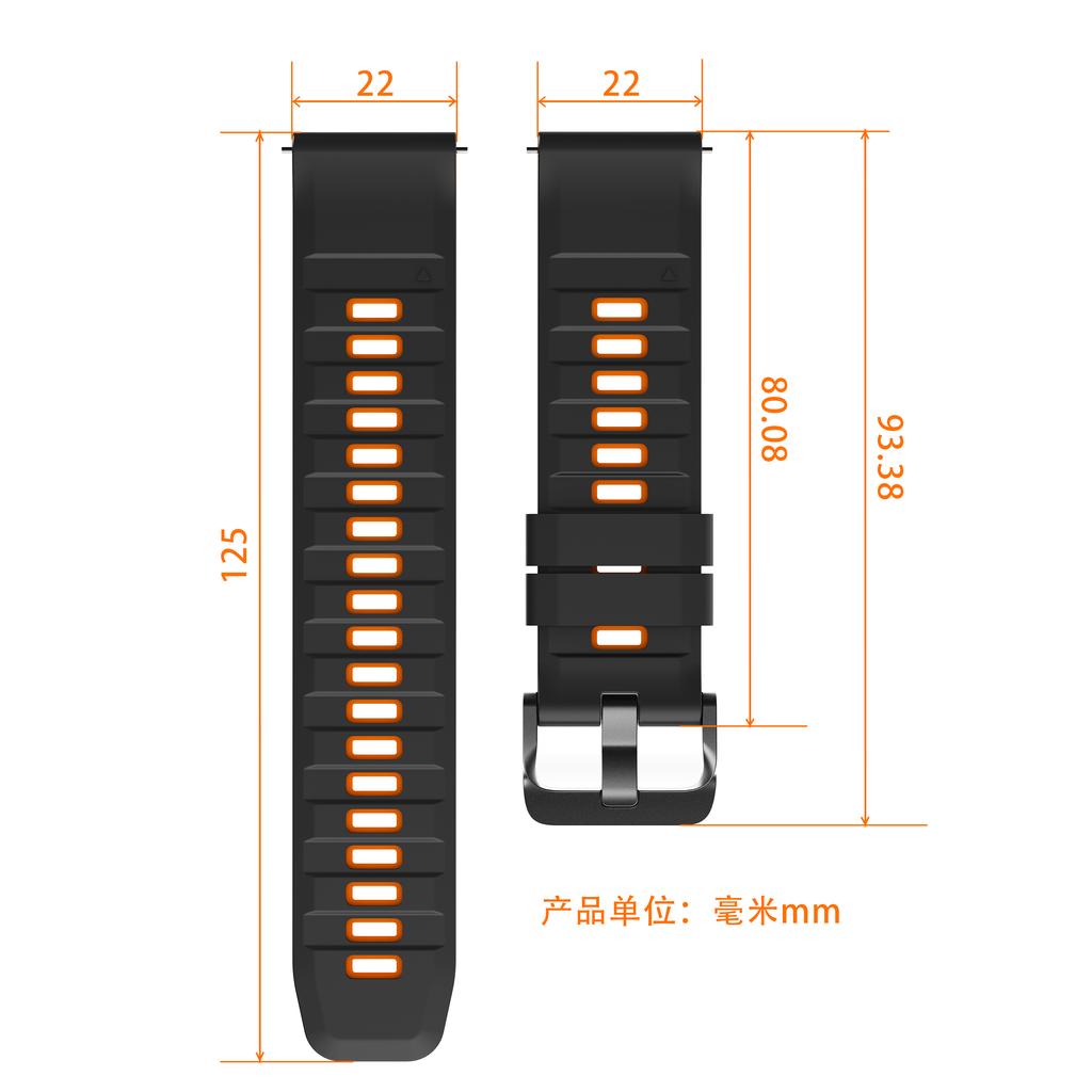 22mm Watch Strap For Suunto RACE 2 S / Run / Ocean / Vertical Two-Tone Silicone Band For Suunto 5 9 Peak Pro Wristband Bracelet