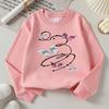 Kids Long‑Sleeve Crewneck Sweatshirt, Colorful Butterfly Print,Daily Casual Top for Spring & Autumn