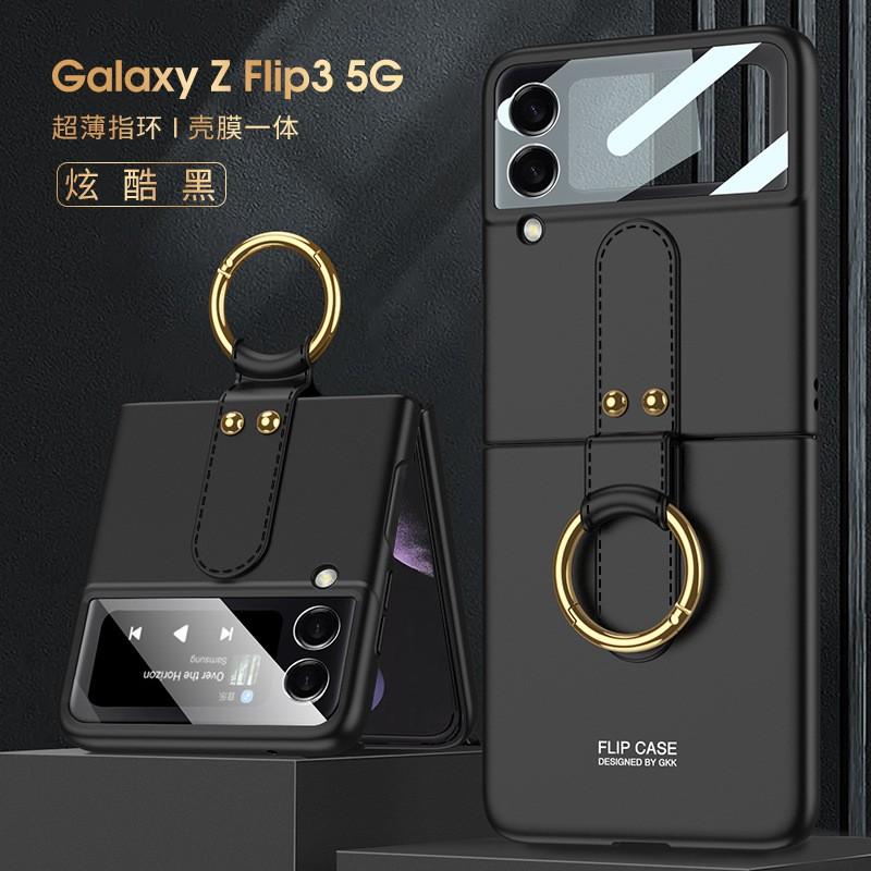 Foldable Phone Case With Ring Kickstand Galaxy Z Flip3 Flip4 PC Cover Flip Style Protective Shell