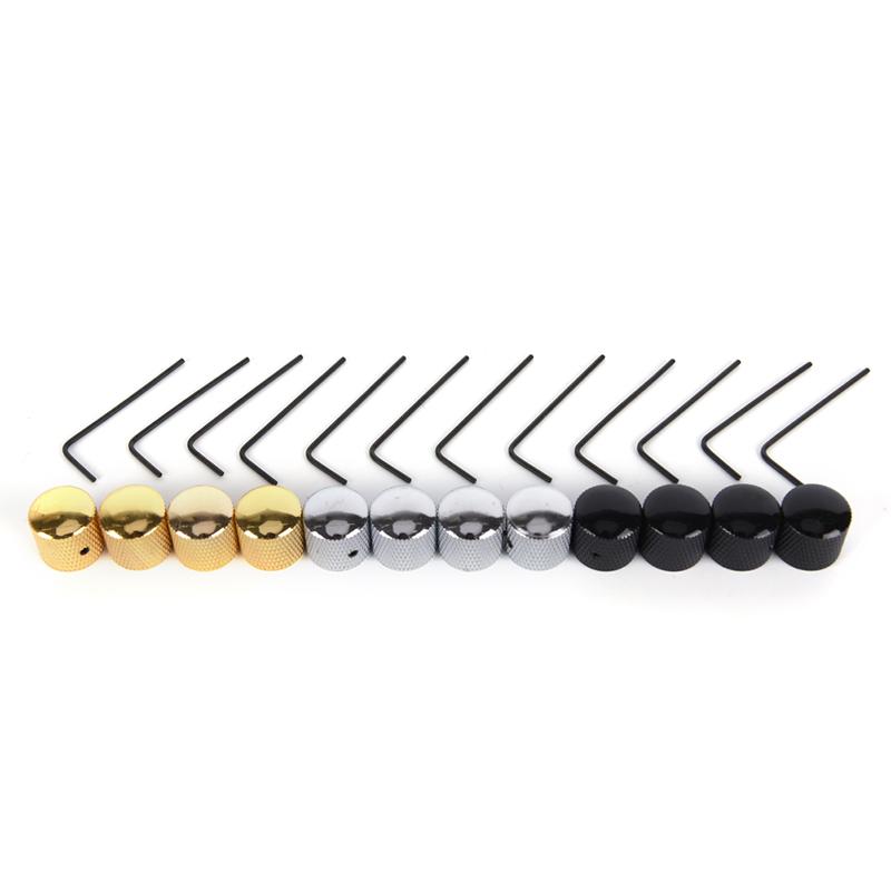 4Pcs Metal Electric Bass Guitar Volume Tone Control Knobs Dome Knobs +Wrench