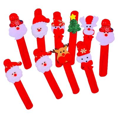 Christmas Decorations Clap Circle Cute Elk Snowman Decor Nativity For Kids Slap Wrist Slap Christmas Gifts Bracelet