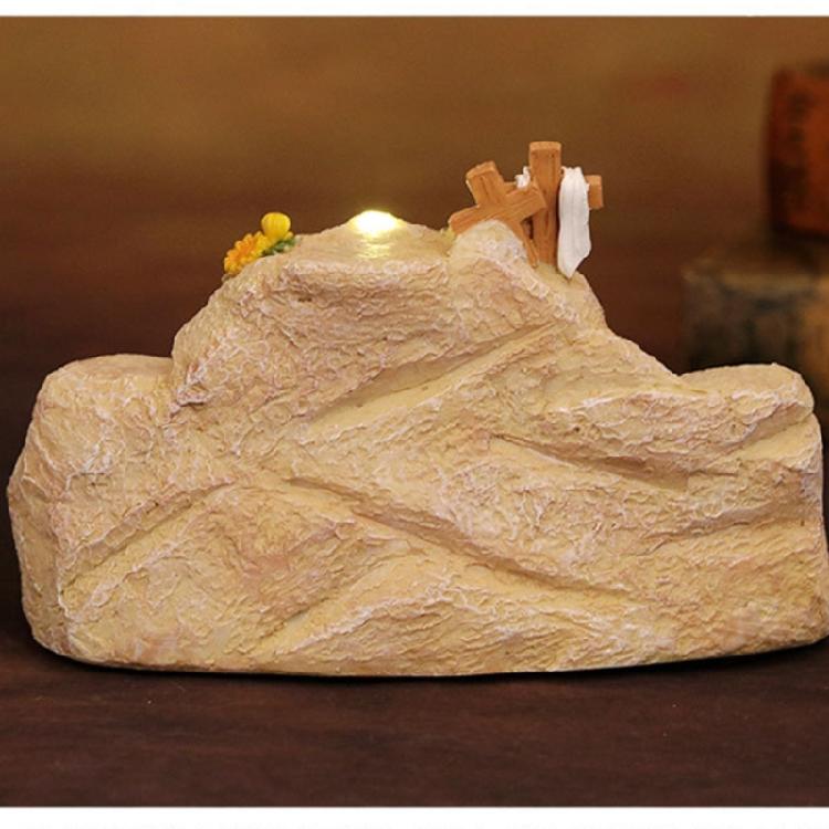 Christmas Resurrection Ornament Set with Handmade Resin Characters and Soft LED Glowing