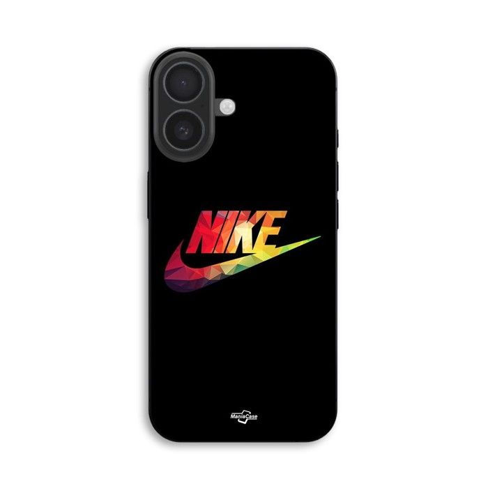 Hülle Für iPhone 18 Nike Logo farbig Schwarz vorne Maniacase schwarz