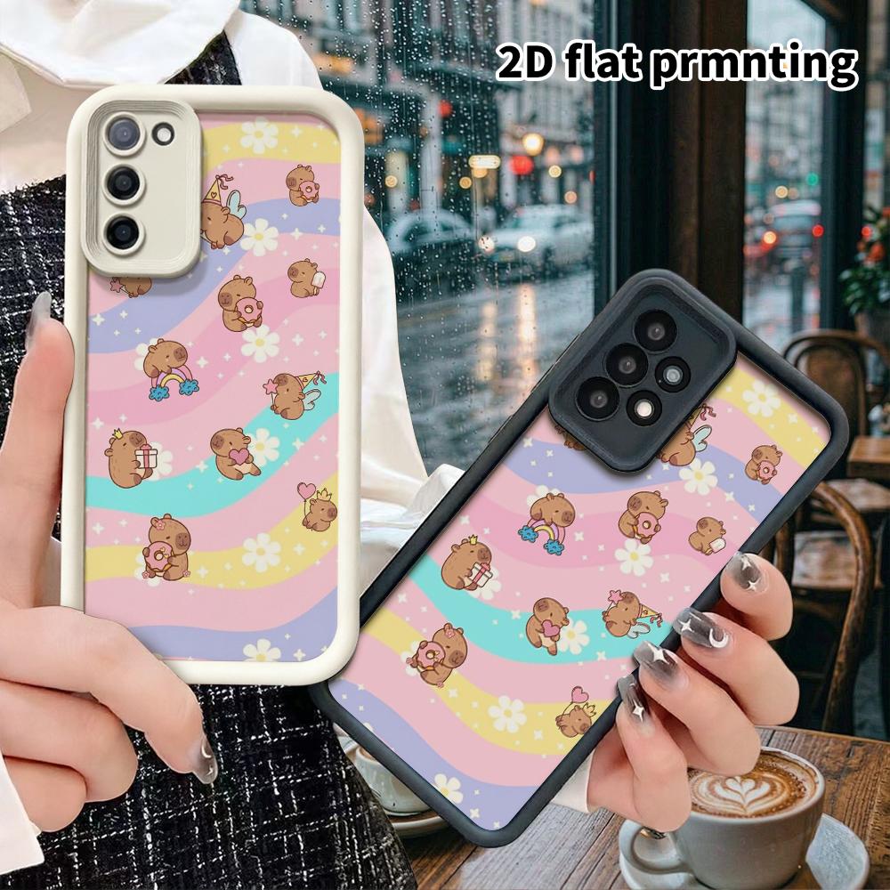 Phone Case: 2D Flat Samsung Galaxy A34 A35 M05 M06 S20 S22 S21 FE Plus 5G Layered Protective Case, Full-Print Capybara, Christmas and Halloween Gift