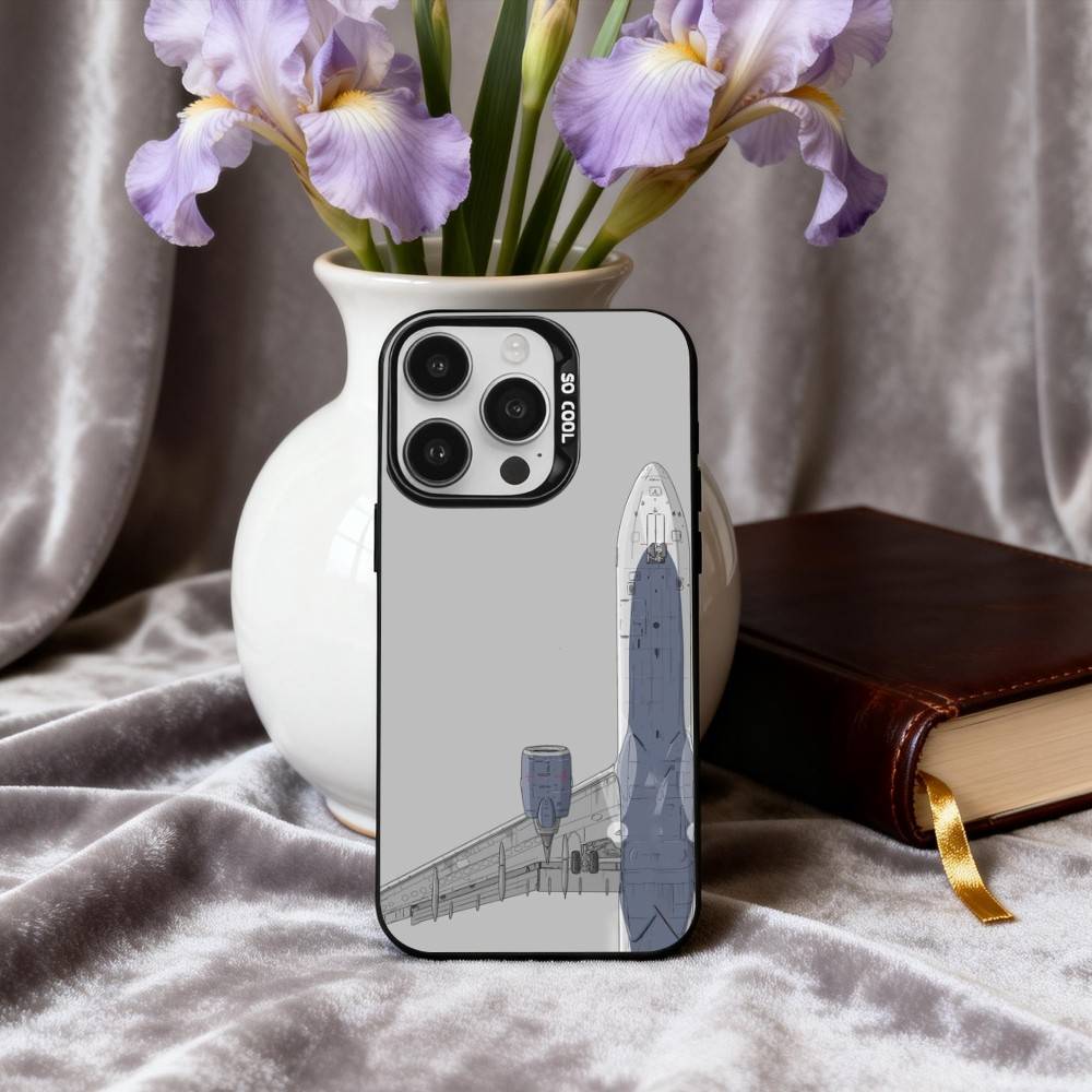 A-Aircraft H-HelicopterS A-Airplane Phone Case For iPhone17,16,15,14,13,12,11 Plus,Pro Max Black Candy silver phone case