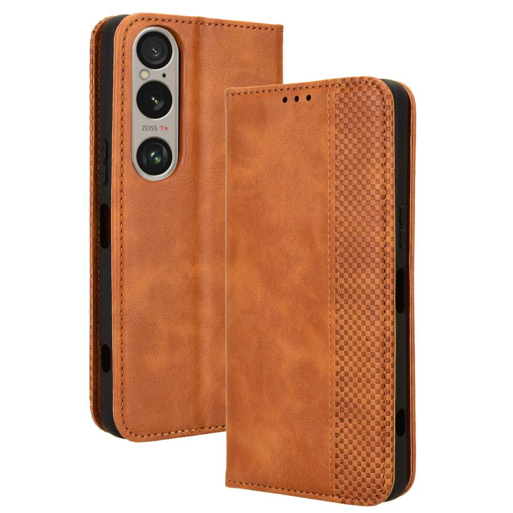 For Sony Xperia 1 VI Leather Case Magnetic Closing Phone Cover with Wallet
