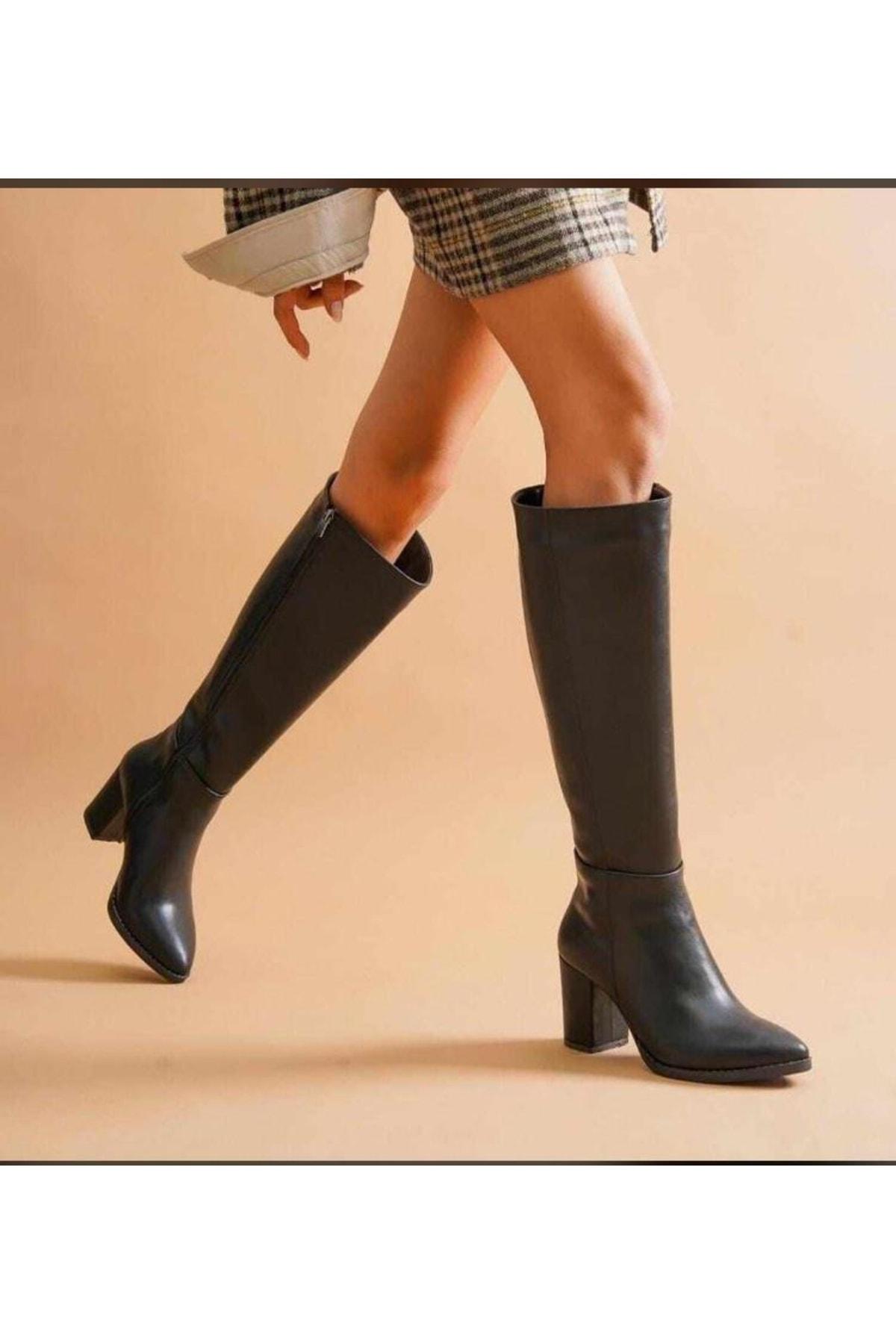 

Женские модные черные кожаные ботинки 38