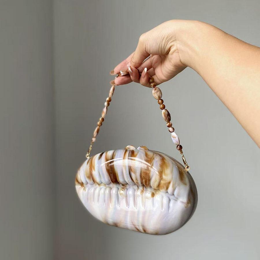 

Lady Pearl Dark Blue Shell Acrylic Box Clutch Purse Women Evening Bag Woman Crossbody Bag For Wedding Party Chain Shoulder Bags хакі