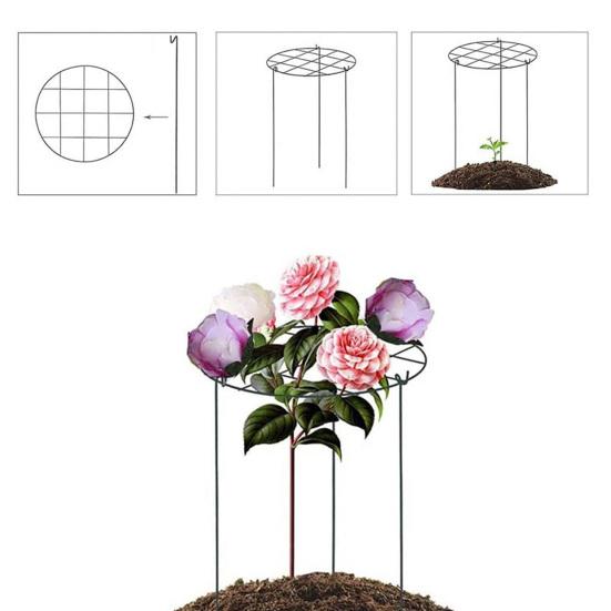 Flower Support Ring Useful Solid Metal Peony Flower Support Stake for Garden