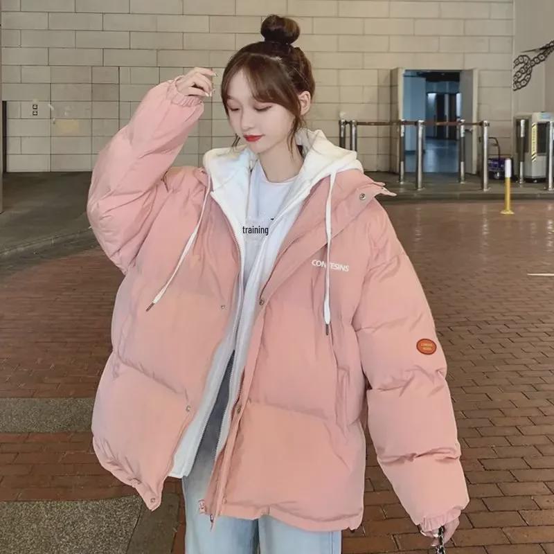 

Women s Winter 2024 Thickened Korean Style Loose Down Jacket 2XL, 155-175 lbs синий