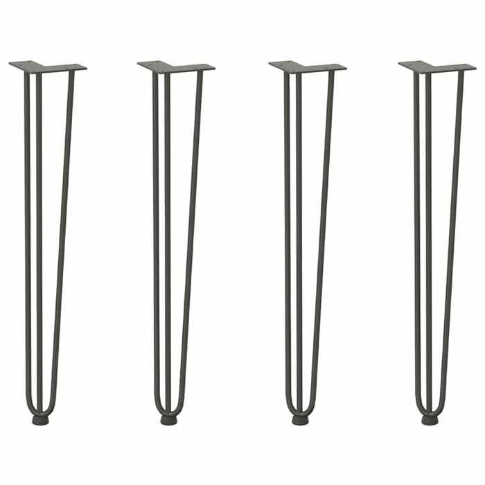 VidaXL Pieds en épingle à cheveux pour consoles, lot de 4, anthracite, 72 cm, acier massif 4012446