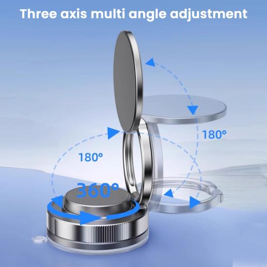 Magnetic Phone Holder Vacuum Suction Stand for Car Gym Kitchen Rotating Foldable Magnetic Holder for Navigation Streaming