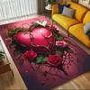 1 Stück Teppich mit Herz-Rosen-Thema für die Heimdekoration, rutschfester Büroteppich, Stuhlunterlage, Außenmatte, Weihnachts- und Halloween-Geschenke - 0731029
