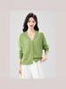 Plus Size Women's 2026 Spring Long Sleeve Knit Cardigan - Thin, Single-Breasted, Korean-Style Hollow Sweater
