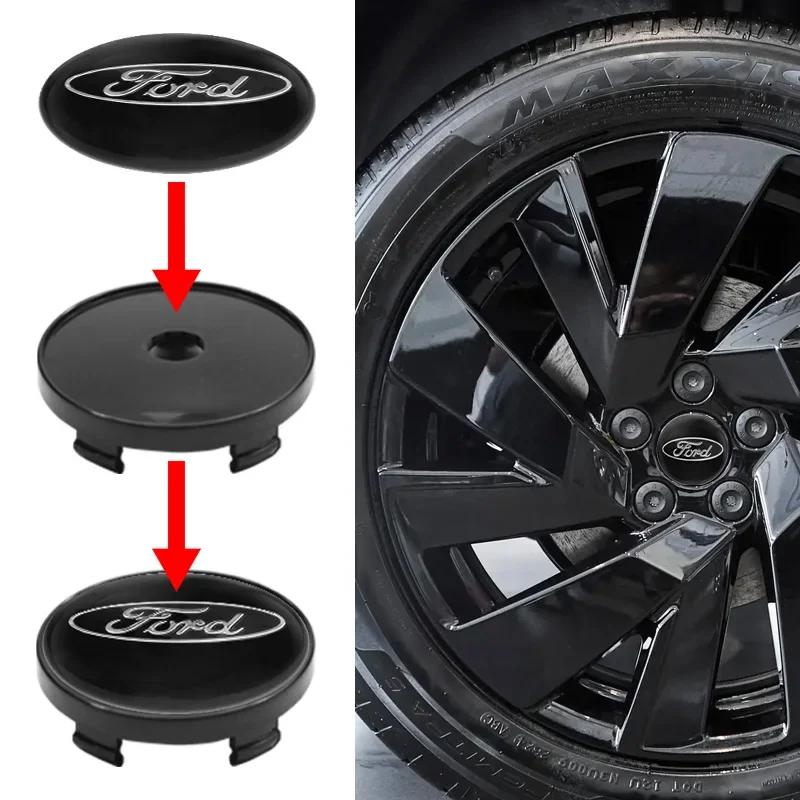 4pcs 60mm Car Styling Wheel Hub Center Caps Rim Cover Badge Emblem For Ford ST Focus Fiesta Ranger Mondeo Kuga Mustang Transit