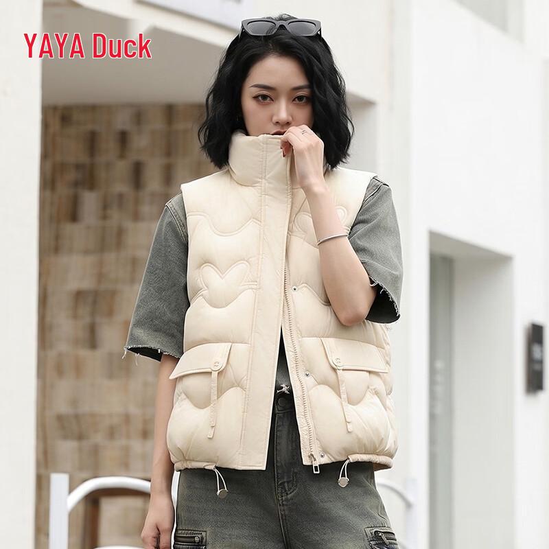 YAYA Women's Sleeveless Down Vest with Adjustable Drawstring Hem