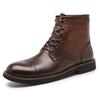 Men Boots 2025 American style Comfortable Fashion Leather Boots Lace up men's short boots motorcycle boots