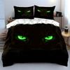 "Glow Cat Art Set Decoration" Soft Skin-Friendly Bedding Set Includes 1 Duvet Cover And 2 Pillowcase Gift