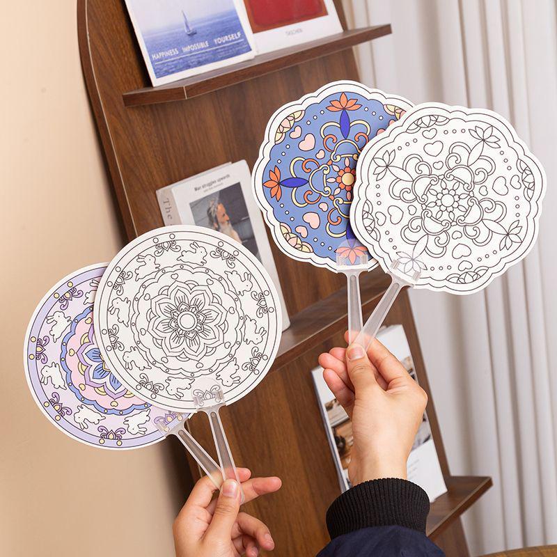 Dunhuang Cave Mural-Inspired DIY Coloring Hand-Crank Fan for Kids