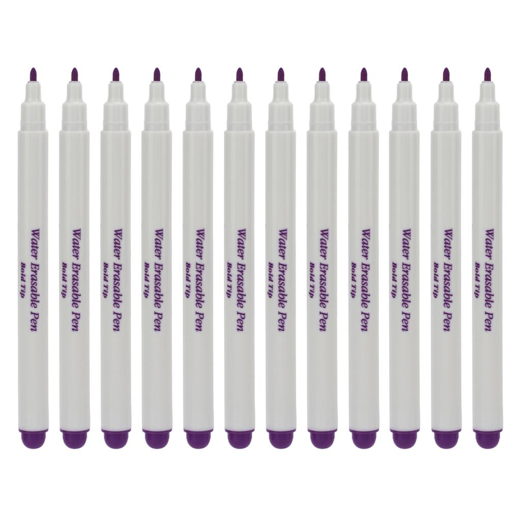 12 Stück Wasserlösliche Stifte Waschbare Ausbleichende Wasserlösliche Stifte Nähen Stickerei Stoffmarkierer Lila Ausbleichender Stift