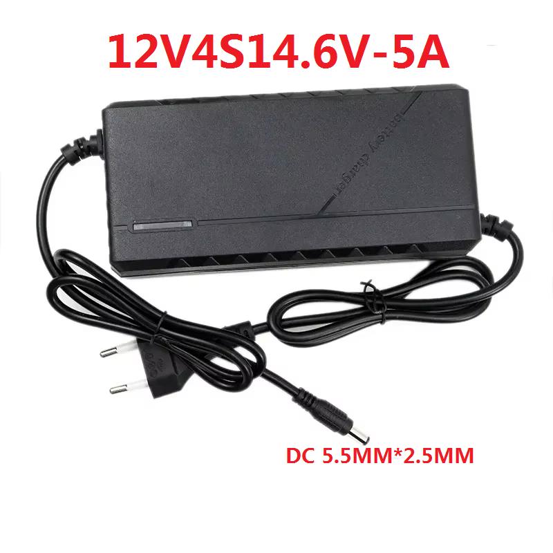 12V 24V 5A 10A Smart Lifepo4 Charger 14.6V 29.2V 4S 8S High Power LiFePO4 Charger AC110-240V Lithium Iron Phosphate Battery Pack 12V-14.6V 5A DC