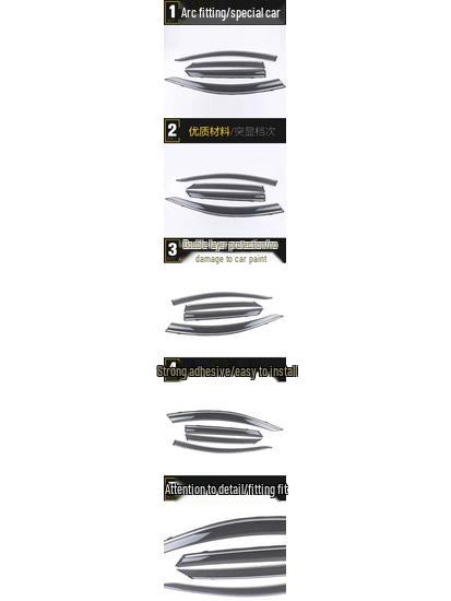 Lynk&Co 03 Rain Guards & Sun Visors with Bright Strips - Trim Exterior Car Accessories for 17 Models