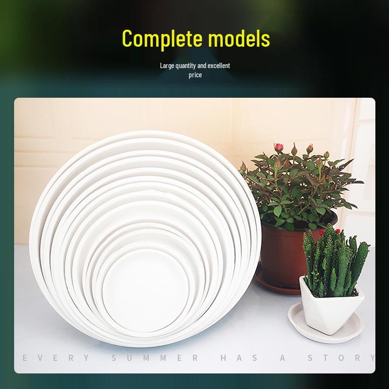 Thickened Round Plastic Flower Pot Water Tray - Large Draining Base for Succulents & Golden Pothos.
