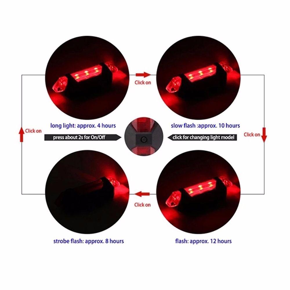 Rear Light Bicycle Lamp USB Charge Bike Lights Bike Rear Taillight Bicycle Lights Taillight Lights