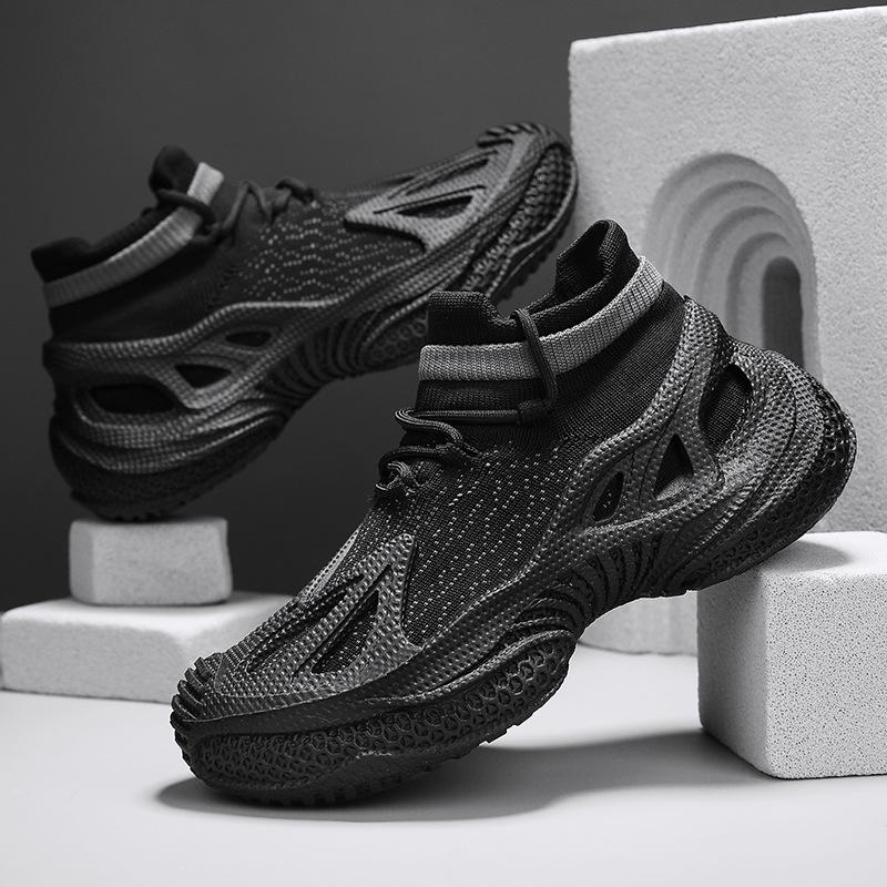 Men s 2025 Summer Flyknit Breathable Mesh Casual Shoes - Youthful, Sporty, Trendy Sock Style 41