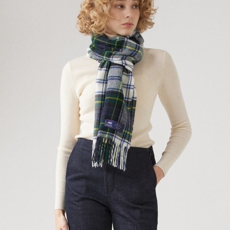 ABRAHAM MOON Merino Wool Shawl Muffler 50cm - Dress Gordon