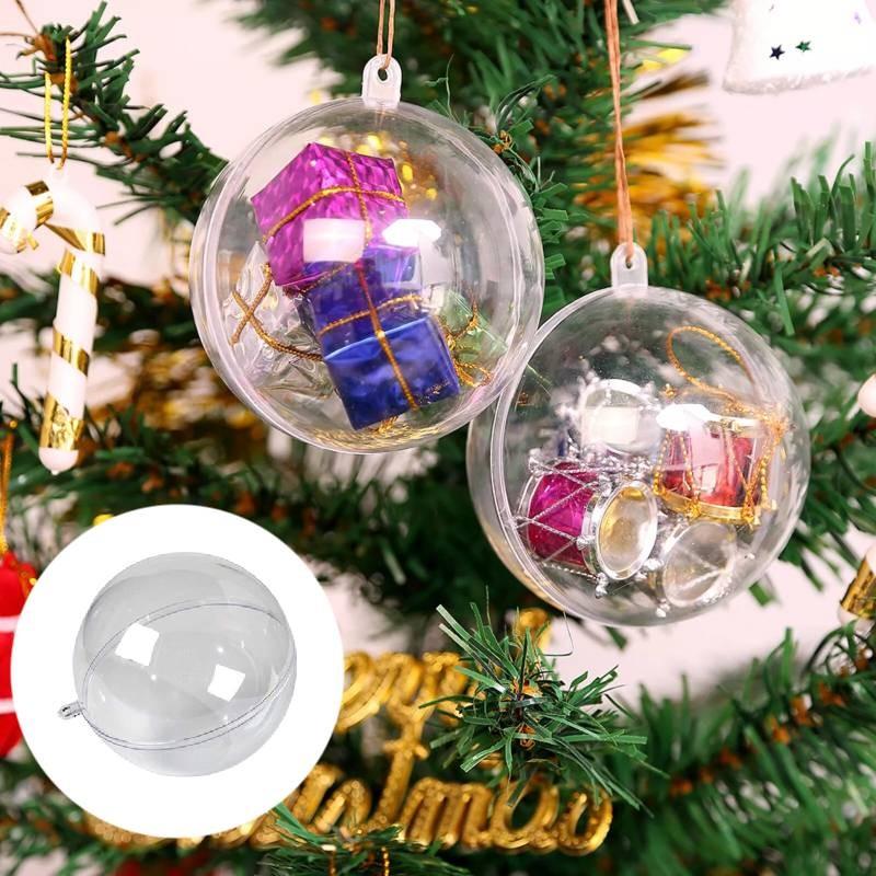 Stylish Clear Plastic Hanging Christmas Balls In Multiple Sizes From 4cm To 20cm