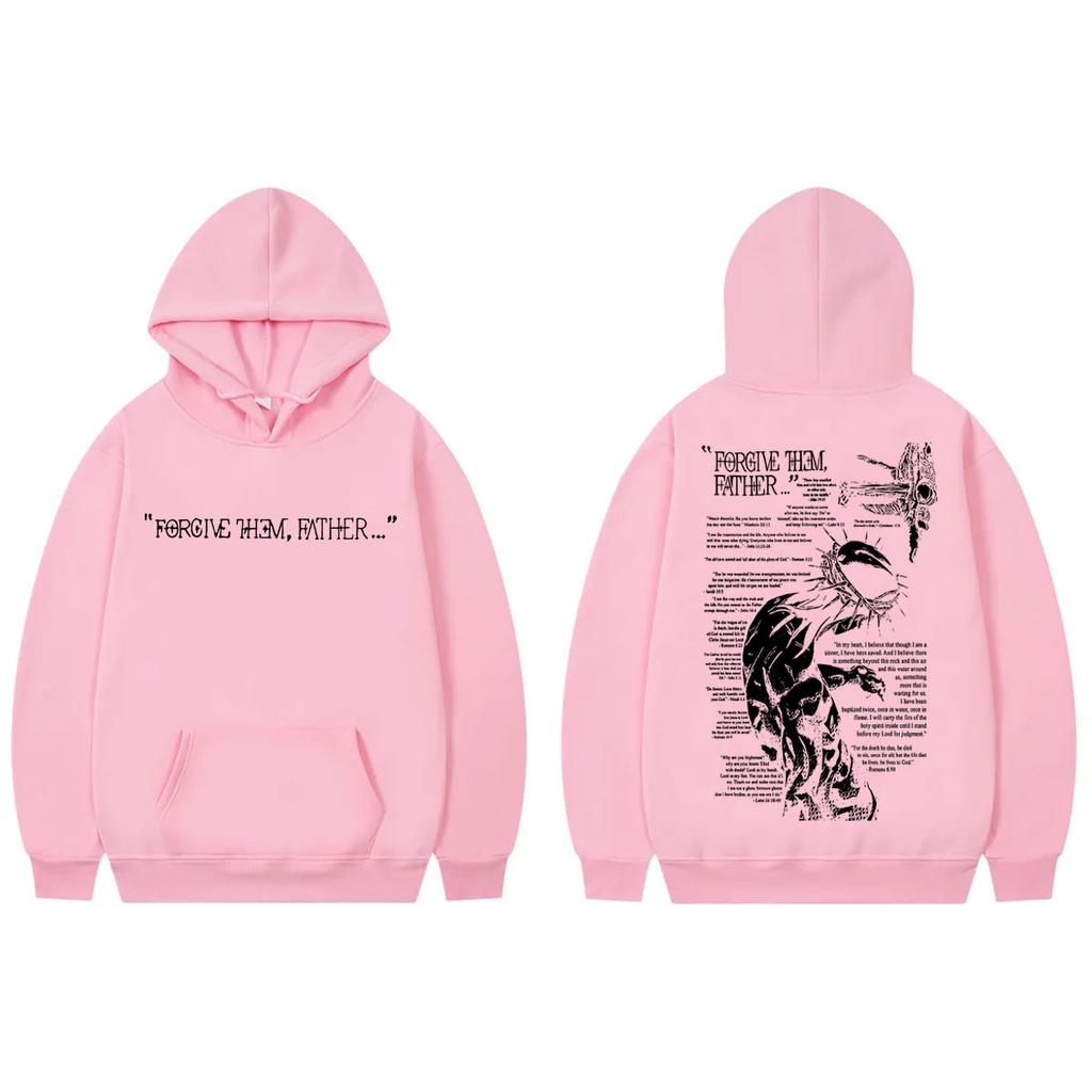 Christian Religious Jesus Forgive Them Father Hoodie Fashion Vintage Hooded Sweatshirts Men's Women's Casual Oversized Pullovers