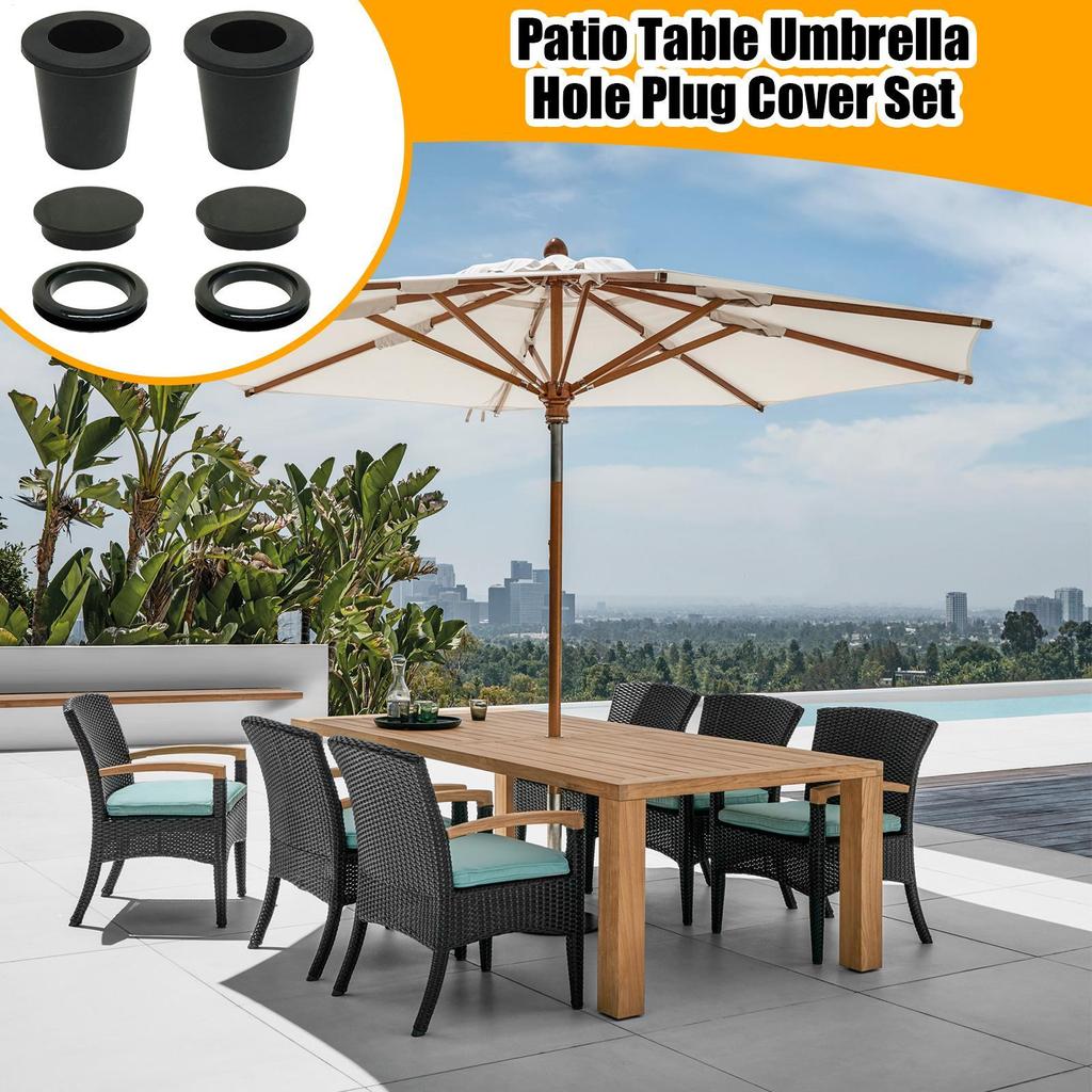 Patio Table Umbrella Hole Ring Plug 6 Pieces Umbrella Ring For Patio Table Fits 2-2.5in Desk Hole Parasol Replacement Parts For