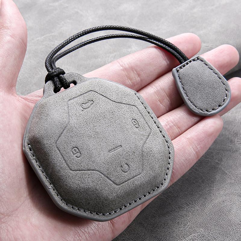 Leather Car Key Case Cover for Chery Jetour To Genesis Traveller T2 X90 X70 X95 DASHING X-1 Plus DTC L9 Car Key Shell Keychain