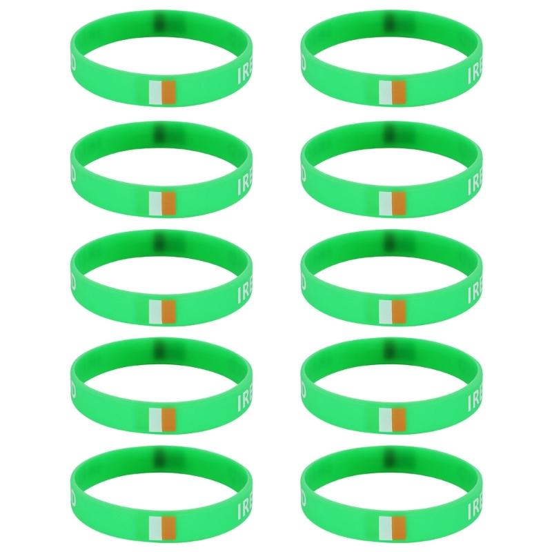 Set Of 10 Piece Vibrant Silicone Wristbands With 2026 Sports Event Country Flags Ideal For Gifts And Parties