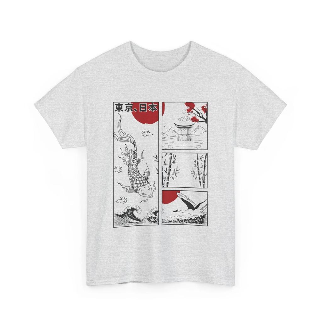 Japanese Koi Fish The Great Wave Off Kanagawa Kanji T-Shirt