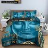Set Letto Buddha Religione Indiana Buddismo Meditazione Mandala Copripiumino Sorriso Buddha Floreale Morbido Copripiumino Queen King Size
