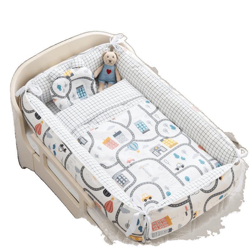 Foldable Portable Baby Crib: Anti-Pressure, Anti-Startle Pure Cotton Sleeping Bed