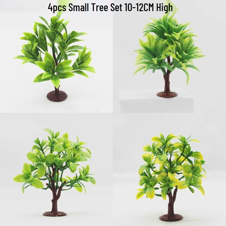 Cross-Border Simulation Green Tree Set: Animal Model and Cake Decoration Miniature Trees
