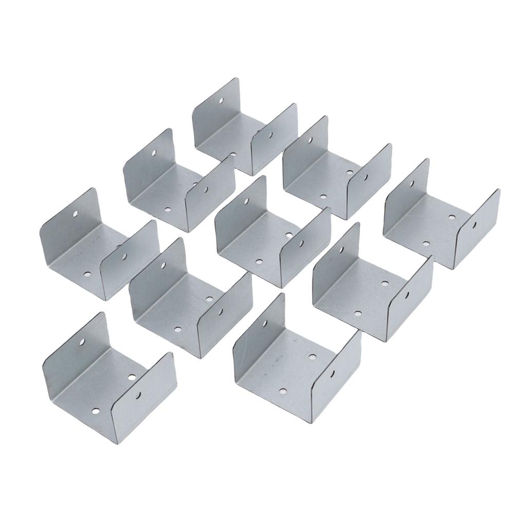 10pcs Timber Post Fasteners U Shape Galvanised Steel Anti Theft Anti Vibration Fence Panel Clamps for Concrete Wood