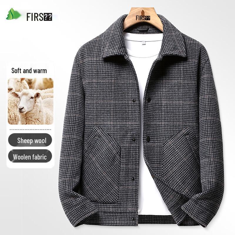 

Shanshan Men s Wool Blend Lapel Jacket 2XL