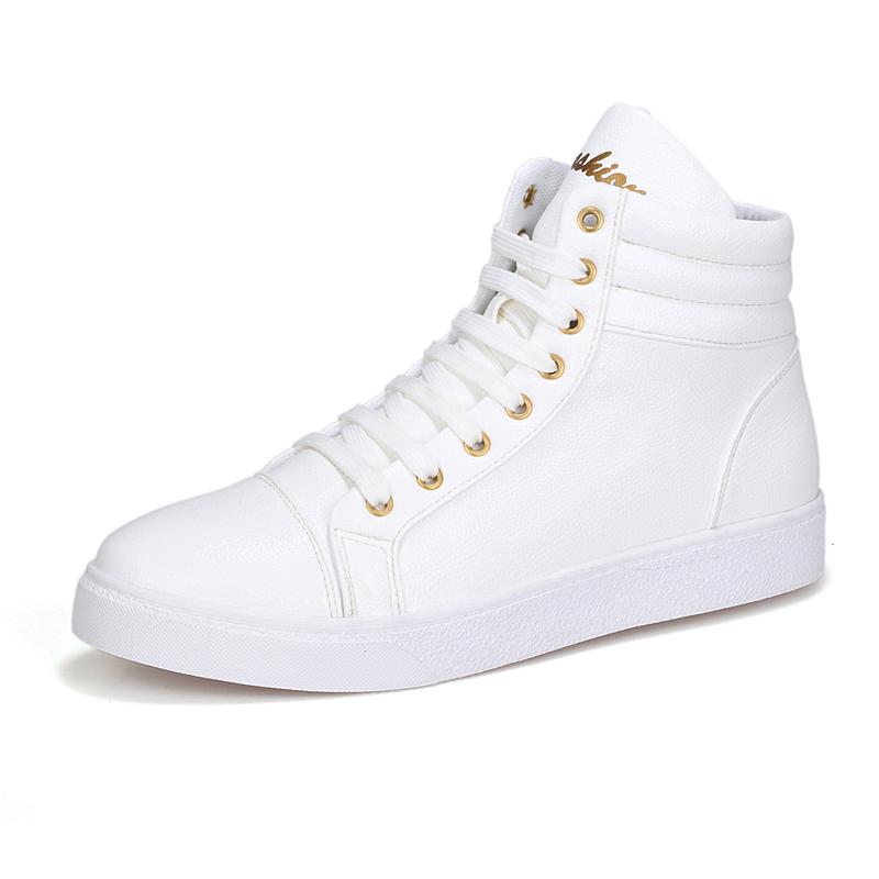 

Мужские кеды для скейтборда Повседневные Унисекс Высокие Легкие Спортивные Кеды Мальчики Девочки Крутые Уличные Белые Кроссовки из Мягкой Кожи 41 белый