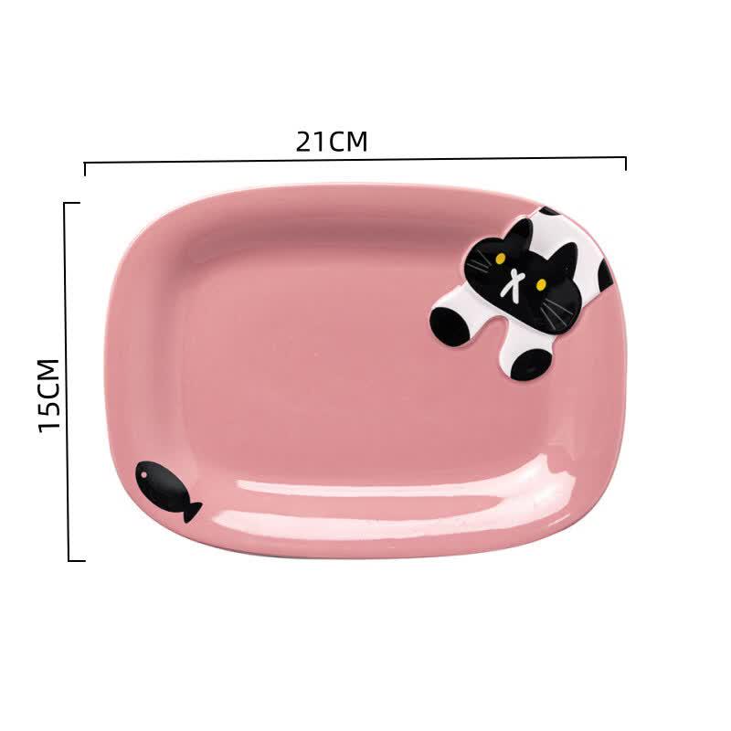 ZISIZ Cute Cat Ceramic Dishware
