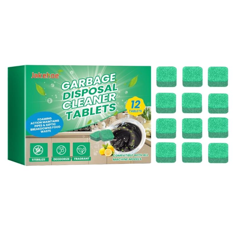Garbage Disposal Cleaner Tablets Convenient Household Cleaning Solution 12pcs Cleaning Sheets Trash Disposers
