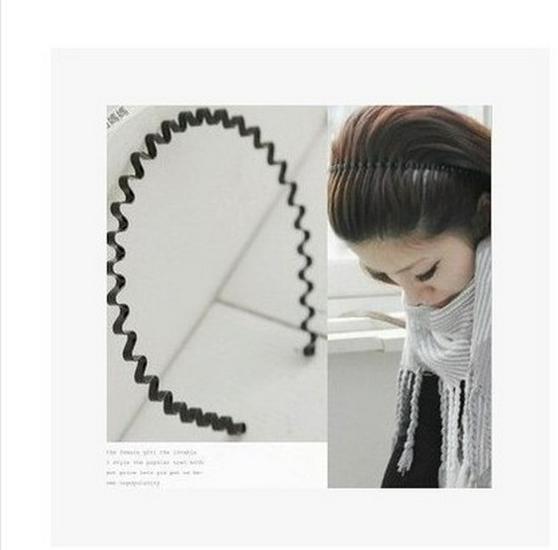 

Корейская клетчатая тканевая полосатая повязка на голову с белым узлом по краю для женщин