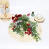 Christmas Teardrop Swag Artificial Garland for Xmas Fireplace Indoor Outdoor Artificial Pine Needle Wreath Cemetery Decorating