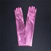 Women Faux Leather Sparkly Metallic Long Gloves for Evening Costume Party Dance