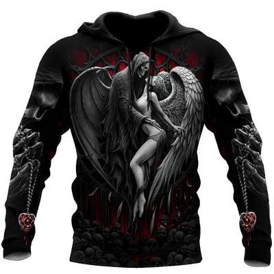 Frühling Herbst männer Hoodies Sweatshirt 3D Druck Reaper Schädel Engel Und Dämon Mann Kleidung Mode Casual Pullover Pullover Männlich